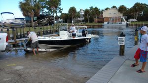 Boat launching at Marina