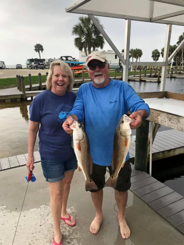 Redfish catches at Presnell’s Bayside Marina & RV Resort